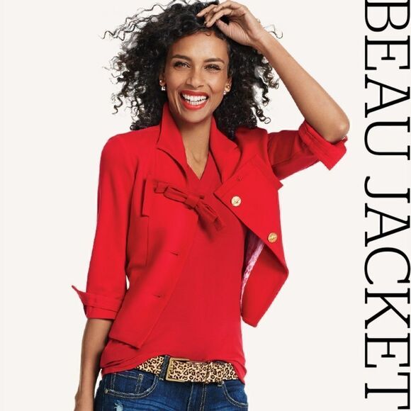 NWT CAbi Love Carol Collection Beau Jacket in Red Size 6 - Picture 2 of 3